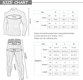 Mens Thermal Underwear Set Long Sleeve Compression Skins BaseLayer