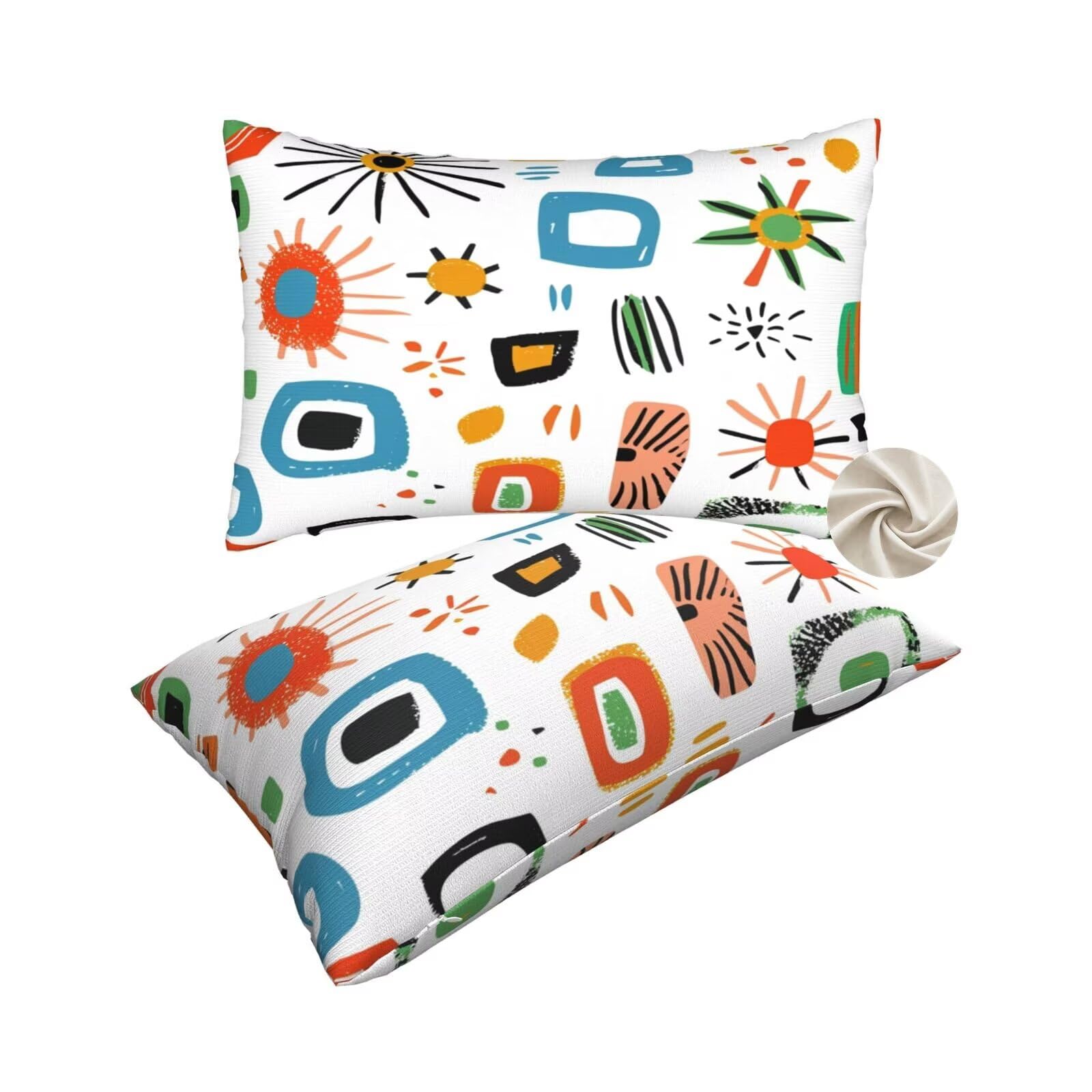 Housses de coussin 50x80 cm dessin animé lot de 2 pour canapé et lit