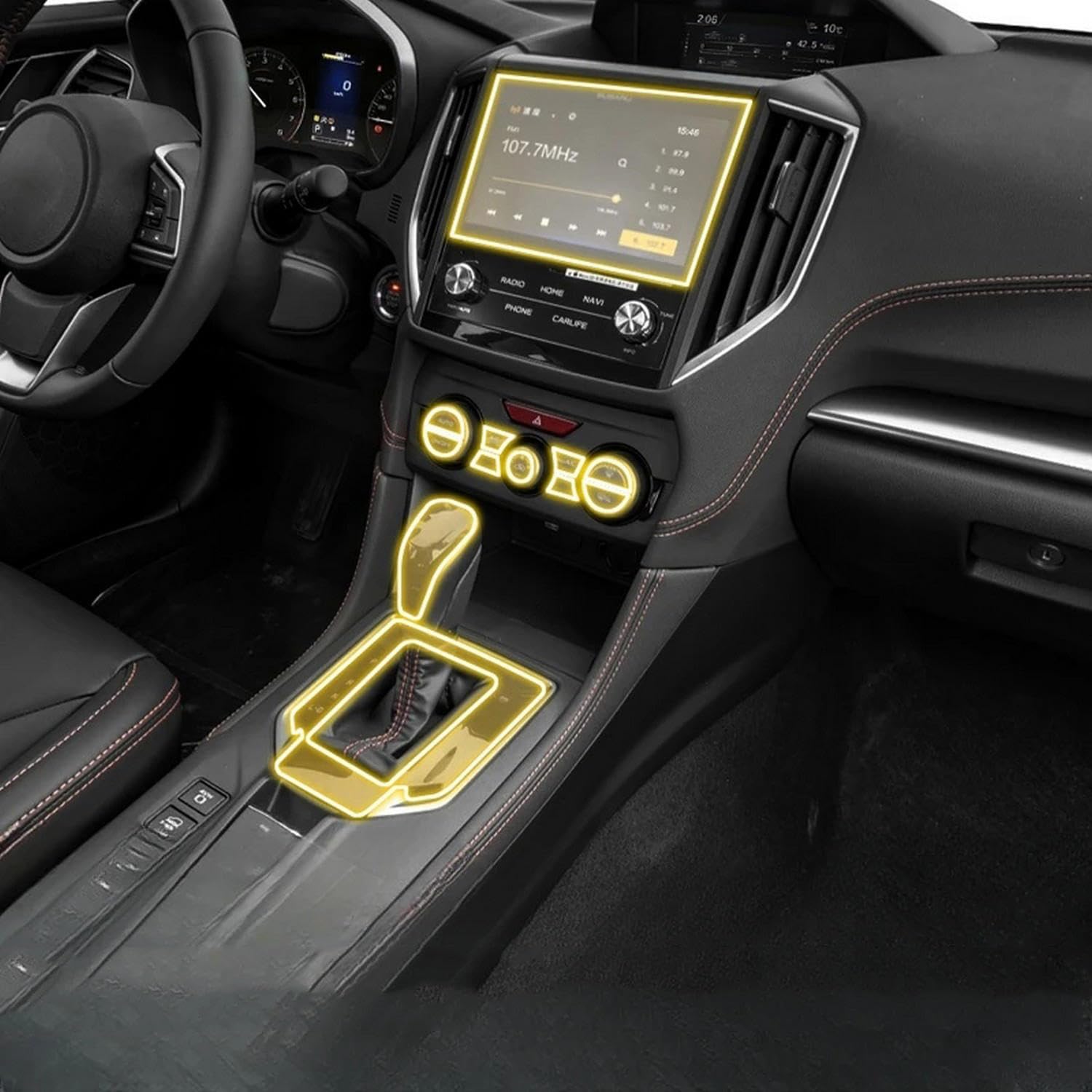 Film TPU d'intérieur de voiture et protection de console centrale pour SUBARU XV 2018-2023