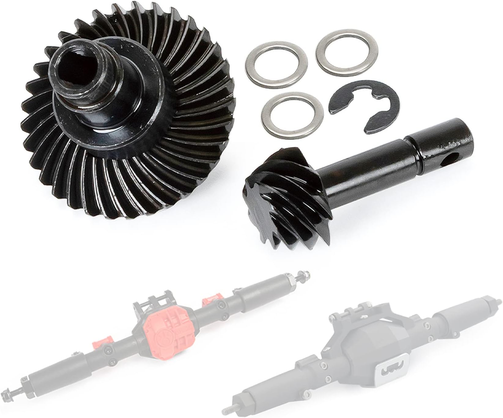 RC Bevel Gear, 33T/8T Heavy Duty Overdrive Bevel Gear Set for 1/10 RC Crawler Axial SCX10 II AR44/45 Capra Portal Axle Spare Parts