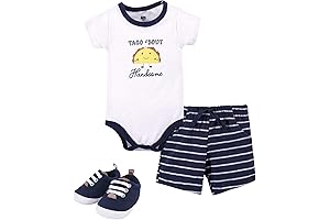 Hudson Baby Unisex Baby Cinco de Mayo Bodysuit, Shorts and Shoe Set