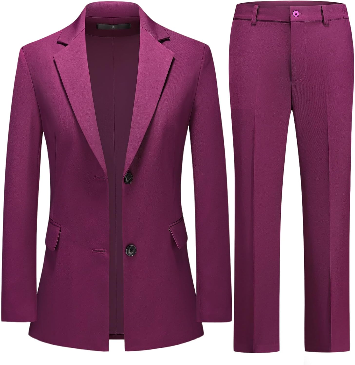Lamgool Womens Suits 2 Piece Set Business Casual Blazer Straight Leg Pants Suits Work Professional Office Outfits