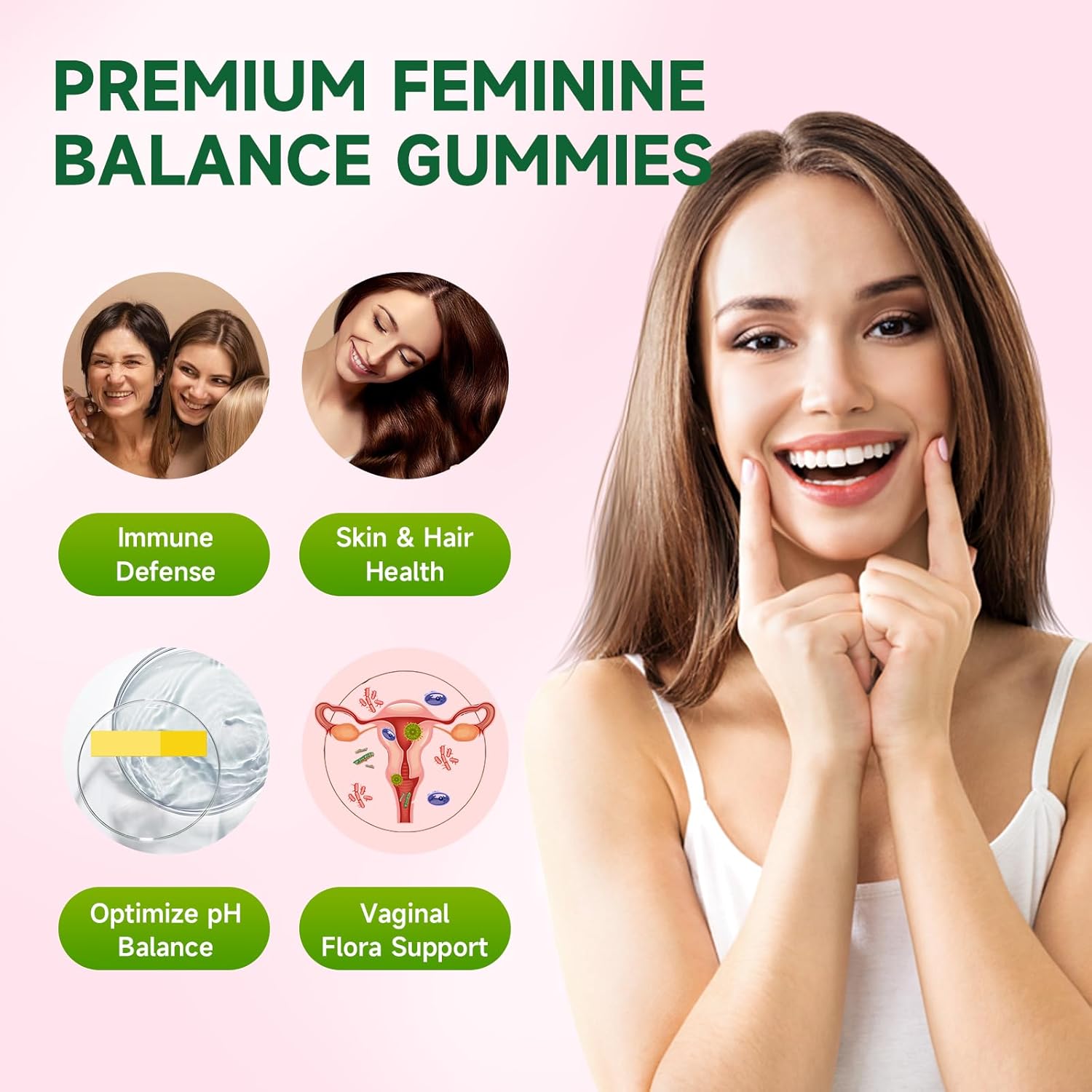 Premium Feminine Balance Gummies for Women's Immune Health, Hawaiian Pineapple Gummies Support PH Balance & Vaginal Health, Vegan, Gluten-Free, 120 Count - Image 4