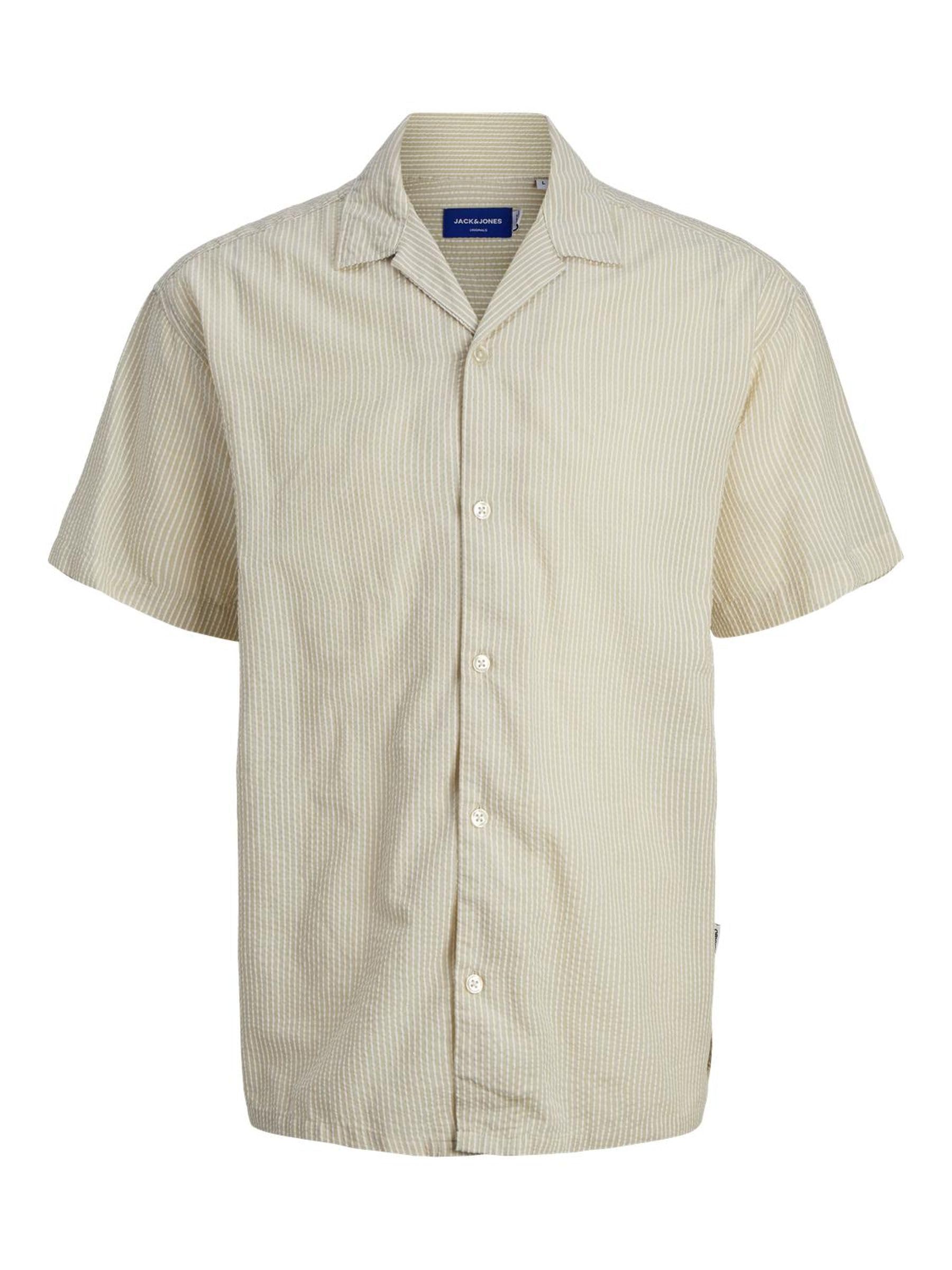 Jack & Jones Joreaster Palma Seersucker-Camiseta SS Camisa de Manga Corta para Hombre