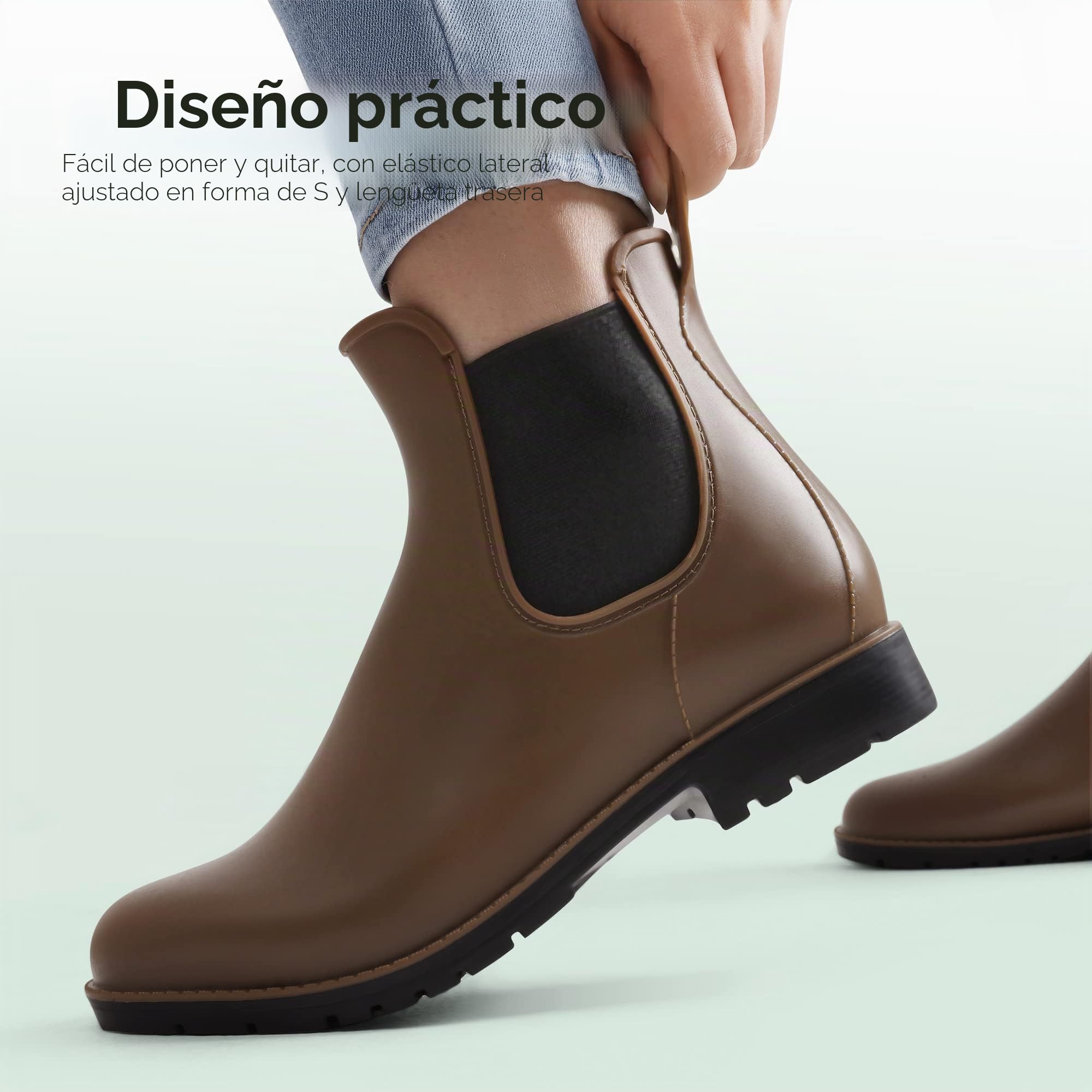 DREAM PAIRS Botas de Agua Mujer Chelsea Impermeable Wellington Botines de Goma Antideslizante Flexible