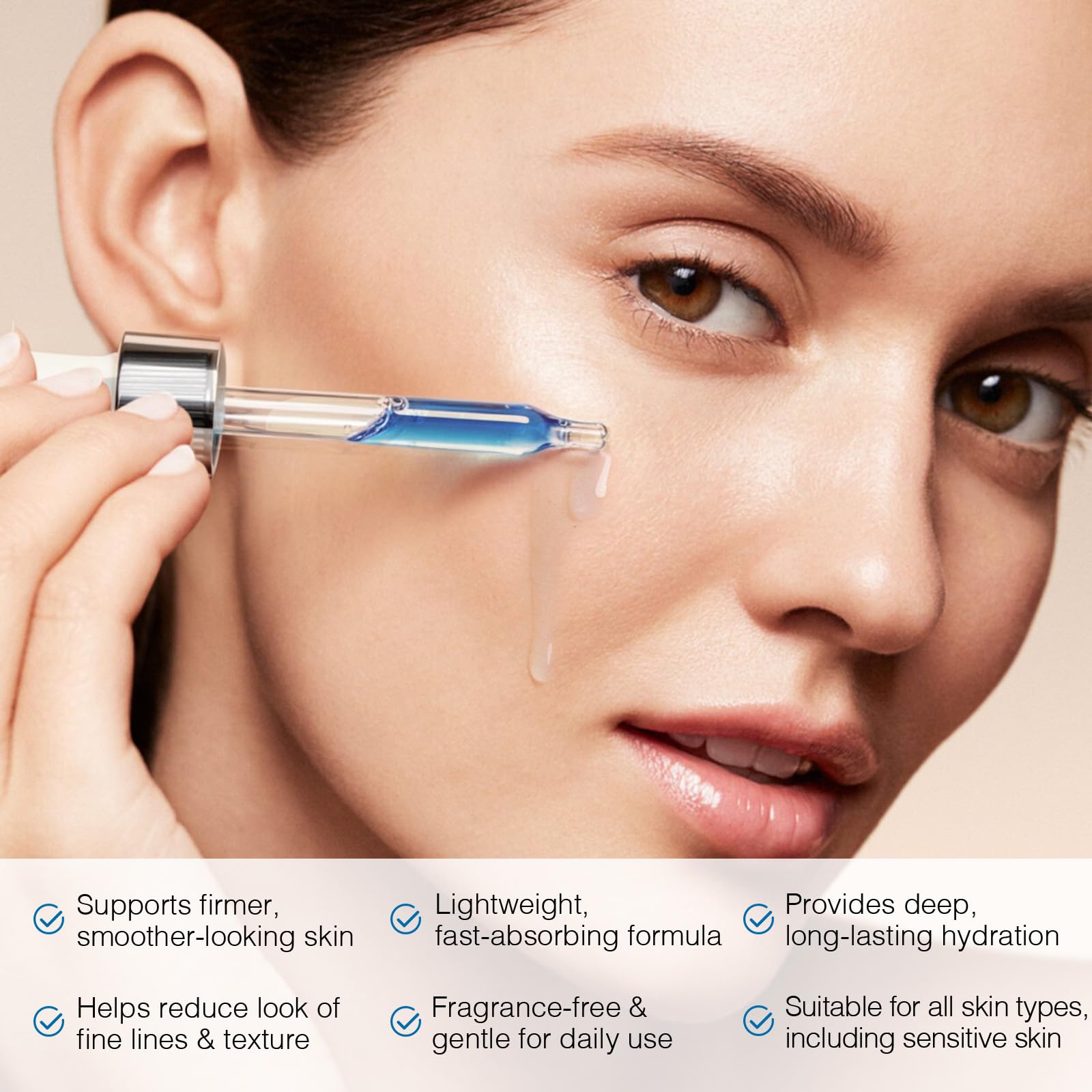 Serum do twarzy z peptydem miedzi, 120 ml, przeciw starzeniu się skóry dla kobiet i mężczyzn, nawilżające serum peptydowe, ujędrniająca pielęgnacja skóry twarzy i szyi, przeciw zmarszczkom i drobnym