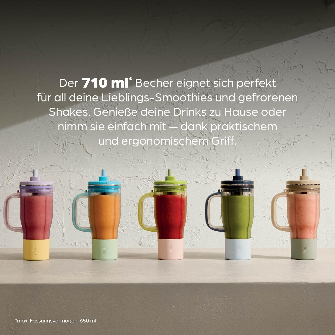 Ninja BlendBoss Mixer mit tragbarem Becher, Mixgerät mit abnehmbarem Reisebecher, 3 voreingestellte Auto-Modi, Blaue Himbeere DB351EUBL