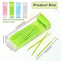 Vista 2 de 400pcs palillos de dientes de doble cabeza 50 unids/caja de hilo dental herramienta de limpieza de dientes palillo de dientes interdental cepillo