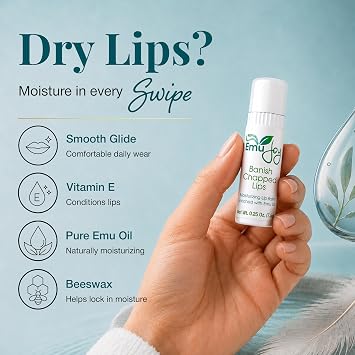 Emu Joy BCL Moisturizing Lip Balm With Emu Oil - 0.25 oz (3 Pack) | Petroleum Free Lip Balm With Emu Oil, Coconut Oil & Beeswax For Soft Moisturized Lips, Suitable For Everyday Use