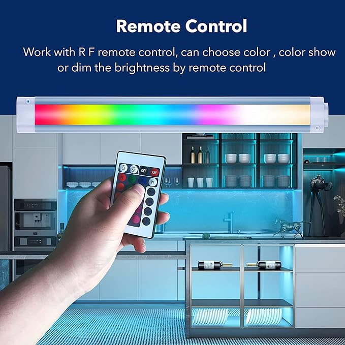 LAMPAOUS Plug in Under Cabinet Lighting Kit, Dimmable Kitchen Undercounter Lights, White & Color Ambiance Smart LED Bar Compatible with Alexa, Google Home. Under Counter Lights for Shelf, Sink, Desk, Closet. photo 3