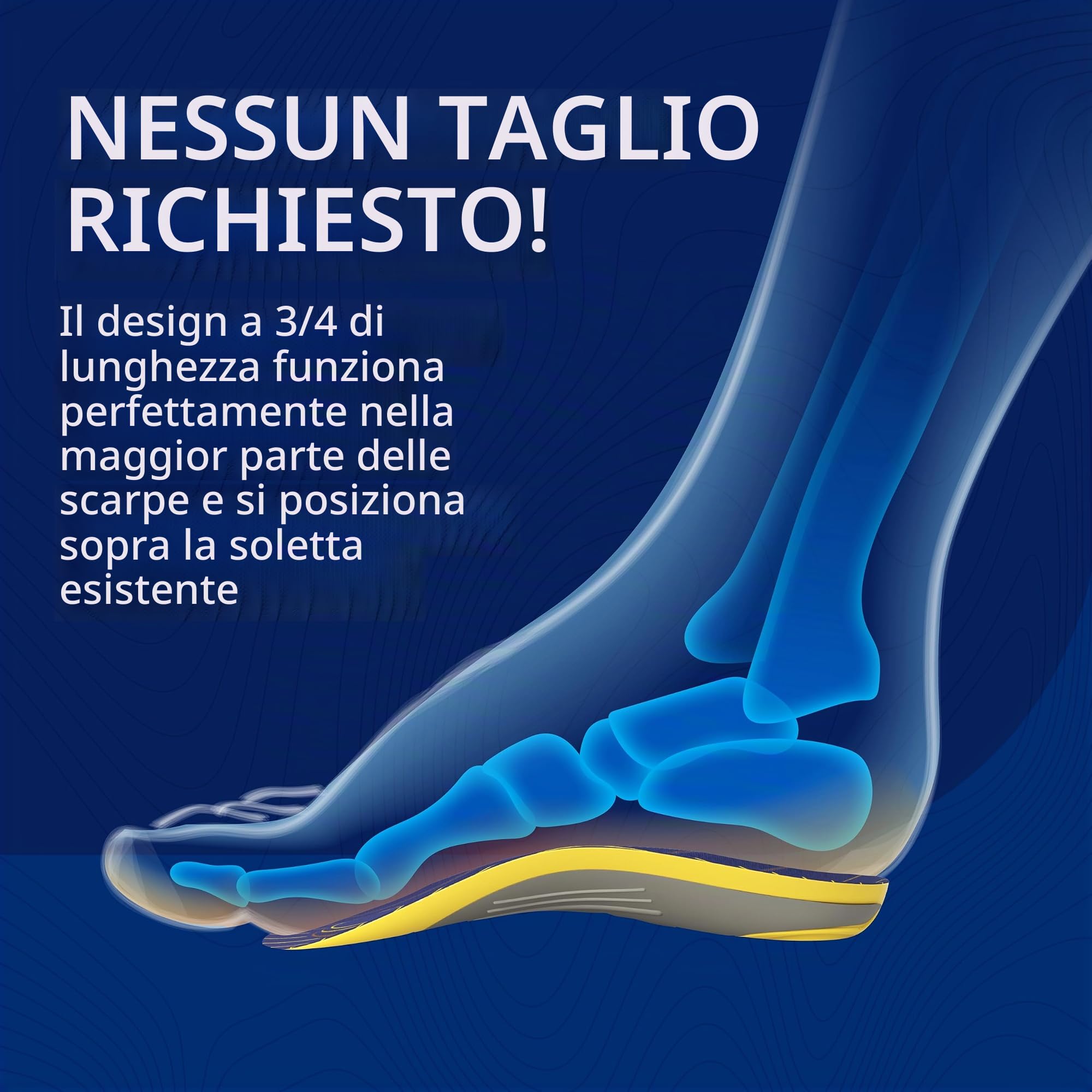 Dr. Scholl - Solette Custom Fit, lunghezza 3/4, sollievo dal dolore 5 in 1 per piedi, parte bassa della schiena, ginocchia e fascite plantare, supporto per arco plantare, unisex