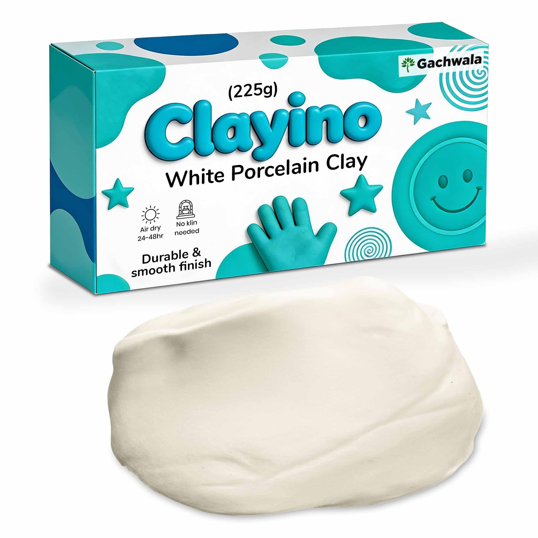Clayino White Porcelain Clay 225g | Air Dry Clay for Crafts & Sculpting | No Kiln Required | Smooth Finish Modeling Clay for Kids, Artists & DIY Projects-image-46