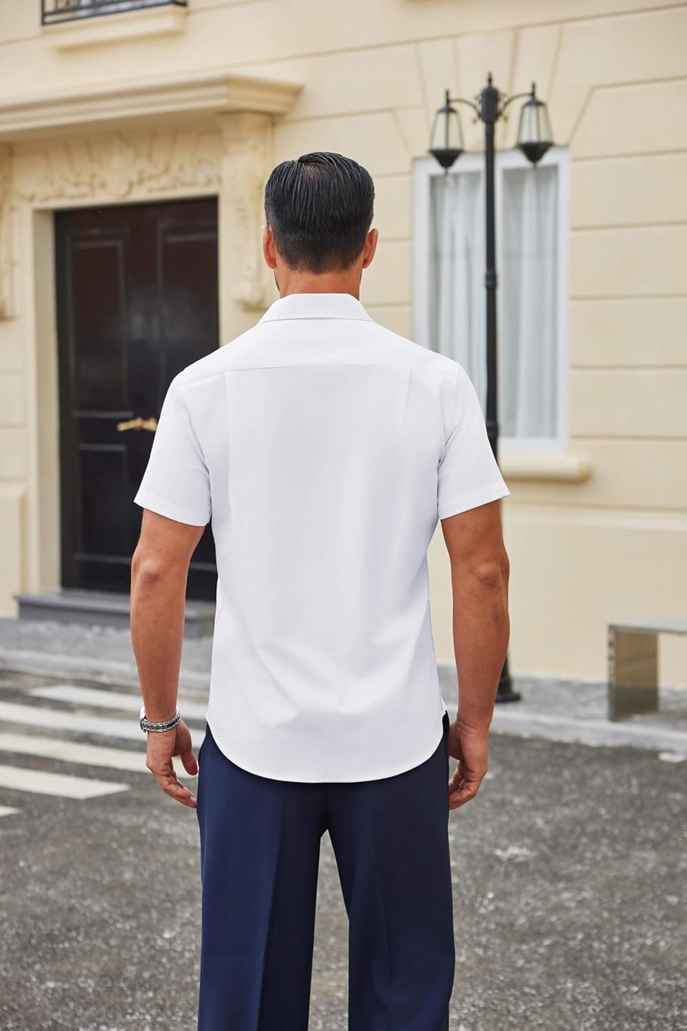 COOFANDY Mens Wrinkle Free Dress Shirt Short Sleeve Button Down Print Shirt Summer Business Casual Shirts with Pocket - Image 4