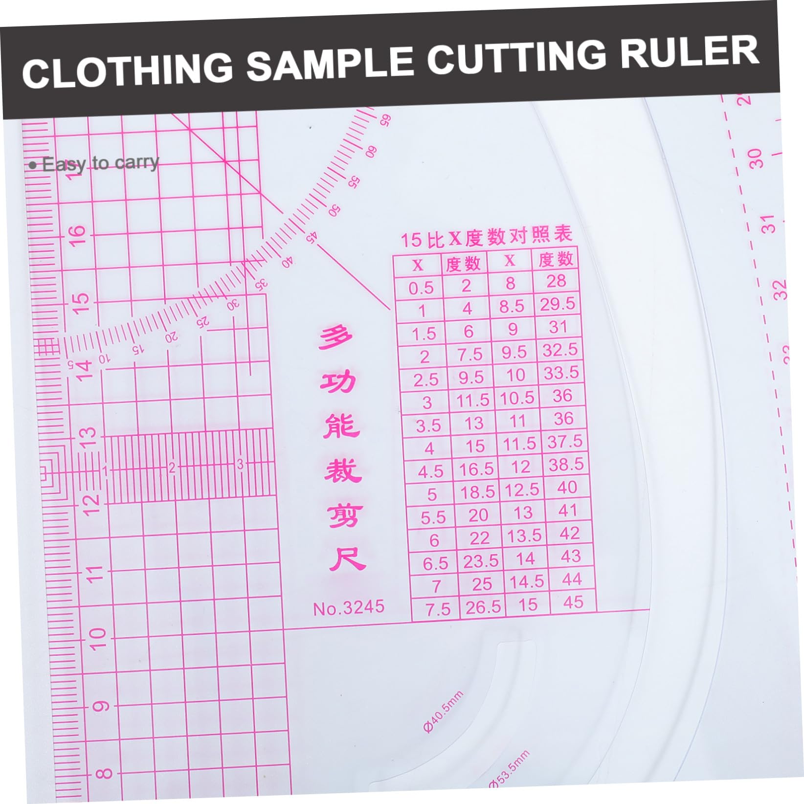 Multifunktions Präzisionsnählineal für Kleidungsmuster, Pet Rosa, 1 Satz | Klar Skaliert, für Schneidarbeiten und Nähen, Präzise Kontrolle, Personal und Professionell