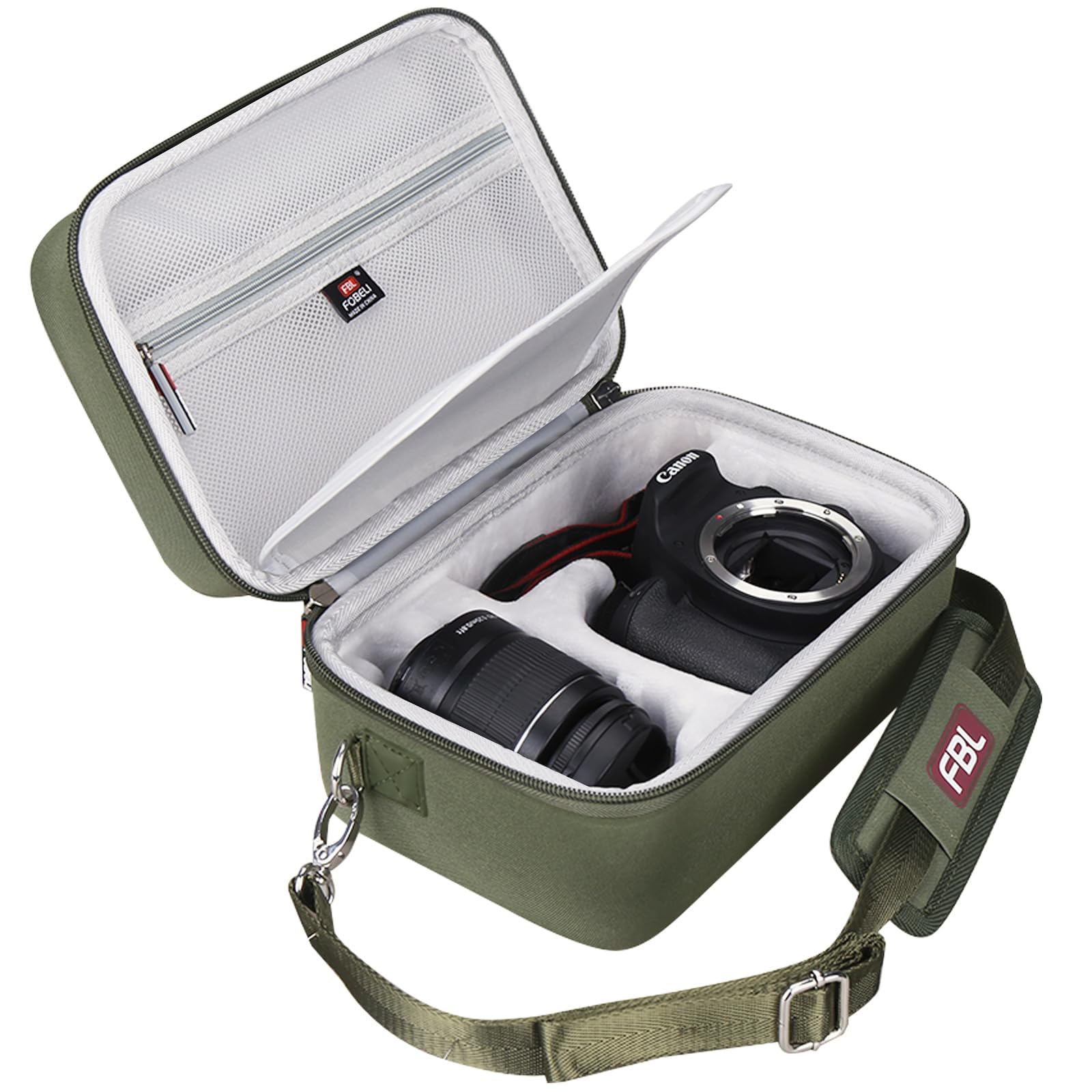 FBLFOBELI EVA Travel Storage Case for Canon EOS Rebel T7 / T8i / T5 / R50 / R100 DSLR Camera with 18-55mm Lens, Camera Protective Waterproof Carrying