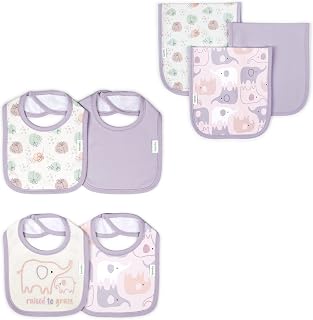 Ingenuity Easy Eater 4-Pack Baby Bib Set - Grazy & Easy Eater 3-Pack Baby Burp Cloth Set - Grazy