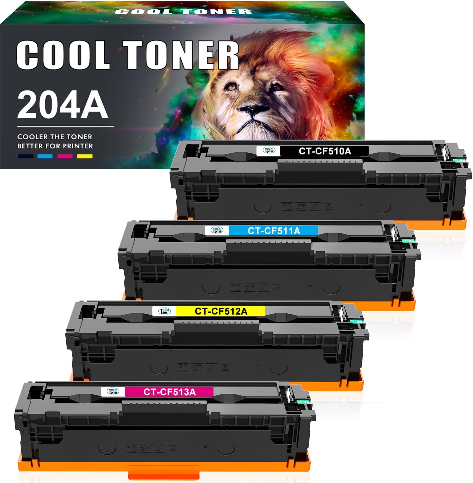 Cool Toner Compatible Toner Cartridge Replacement for HP 204A CF510A Toner Color LaserJet Pro MFP M180nw M180n M181fw M154nw M154a CF511A CF512A CF513A Printer (Black Cyan Yellow Magenta, 4-Pack)
