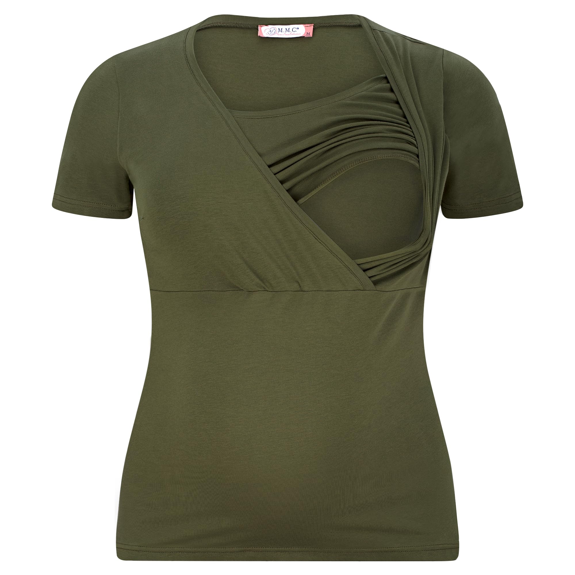 M.M.C. Stillshirt 3er Set unifarben Umstandsmode Schwangerschaft Stillmode Umstandsshirt, Kurzarm