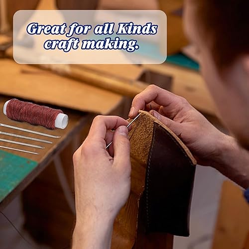 Miniatura 30 de Ftyiwu Hilo encerado, aguja de tapicería e hilo de 32 yardas con 7 agujas de coser a mano para tapicería del hogar, alfombra, lona, reparación
