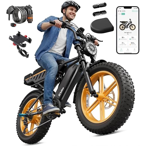 Electric Bike for Adults,48V15Ah Removable Battery Retro Ebike,Light Yellow