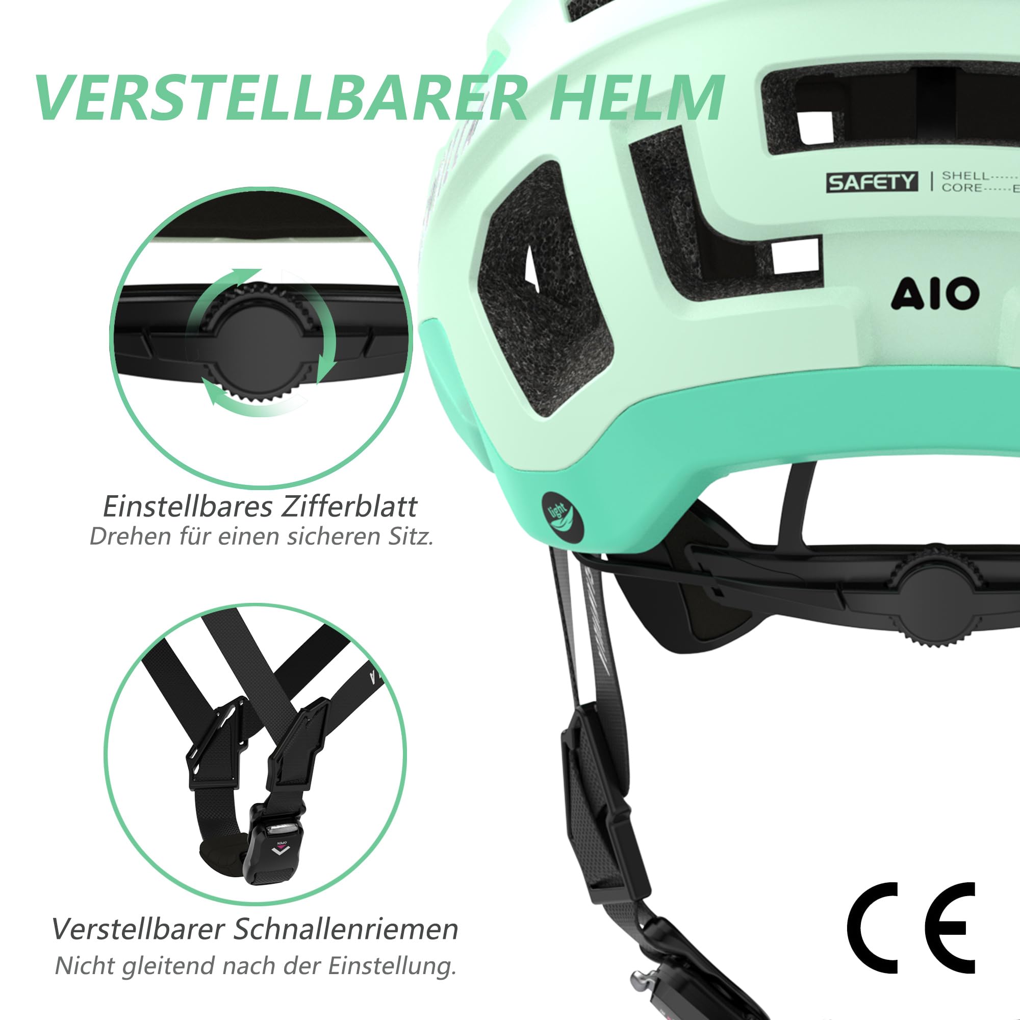 Rennradhelm für Damen und Herren City Trekking Fahrradhelm Professioneller Wettkampf Ultra Leichter belüfteter Fahrradhelm mit Magnetschnalle zum Platzieren von Brillen
