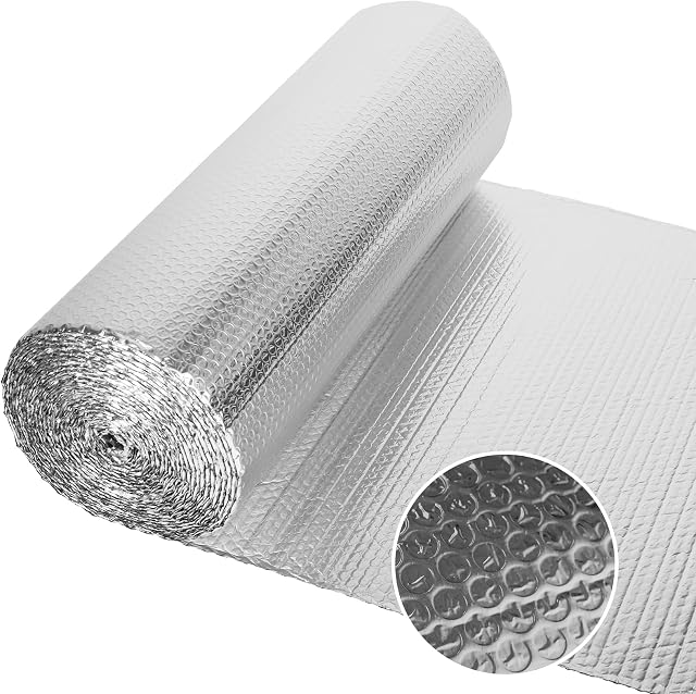 Dripex Double Aluminium Bubble Foil Insulation Loft Wall Boat Loft Caravan Home Wall Shed - Various Size (0.6m x 10m(6))