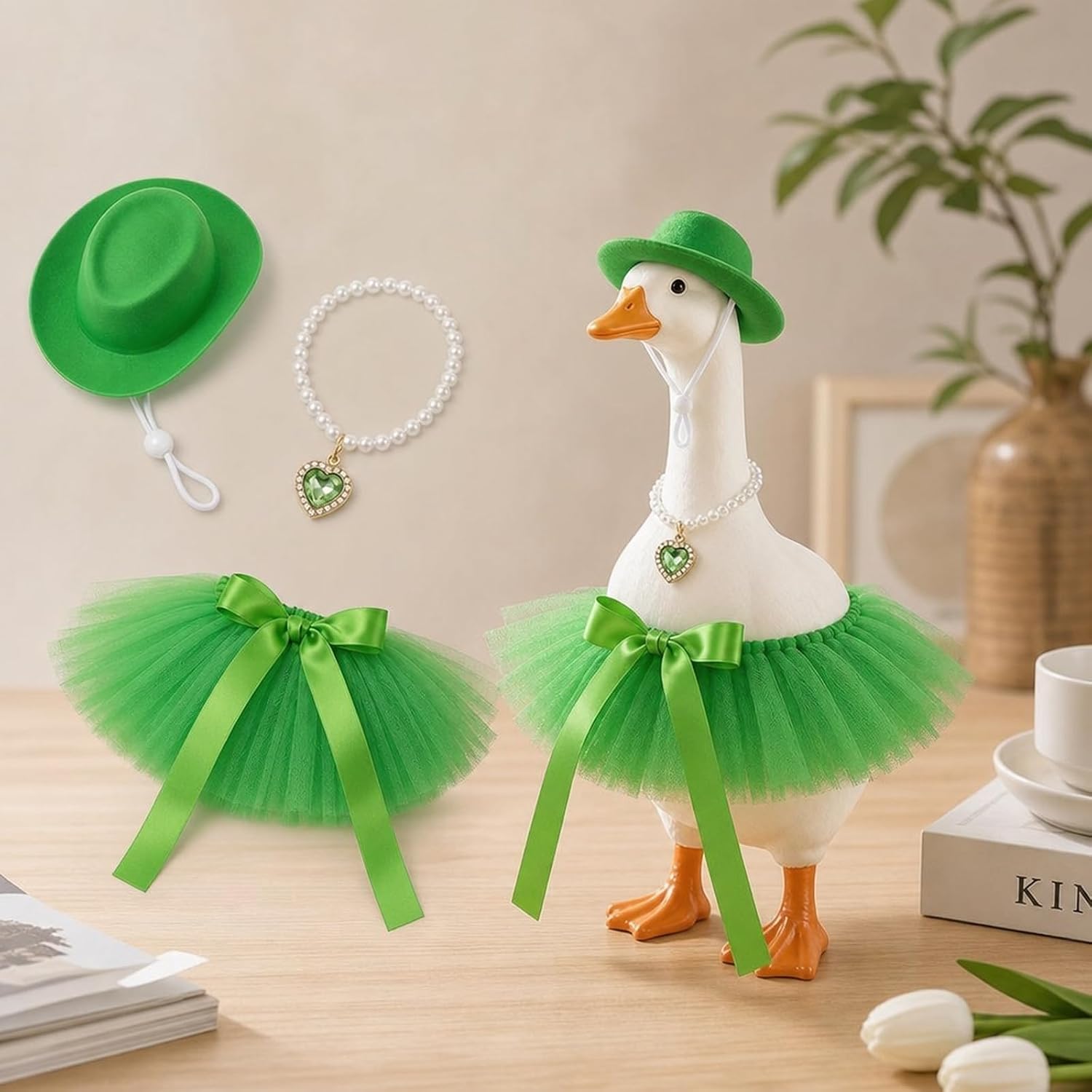 3PCS Desk Goose Outfits, Office Desk Accessories for Seasonal Updates, Goose Clothes Set for Desk Decoration Enthusiasts, Humorous Gift for Goose Statues image 3