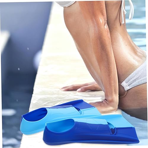 Miniatura 7 de BESPORTBLE 1 par de aletas cortas de silicona para entrenamiento de natación, aletas de buceo unisex para principiantes para deportes acuáticos