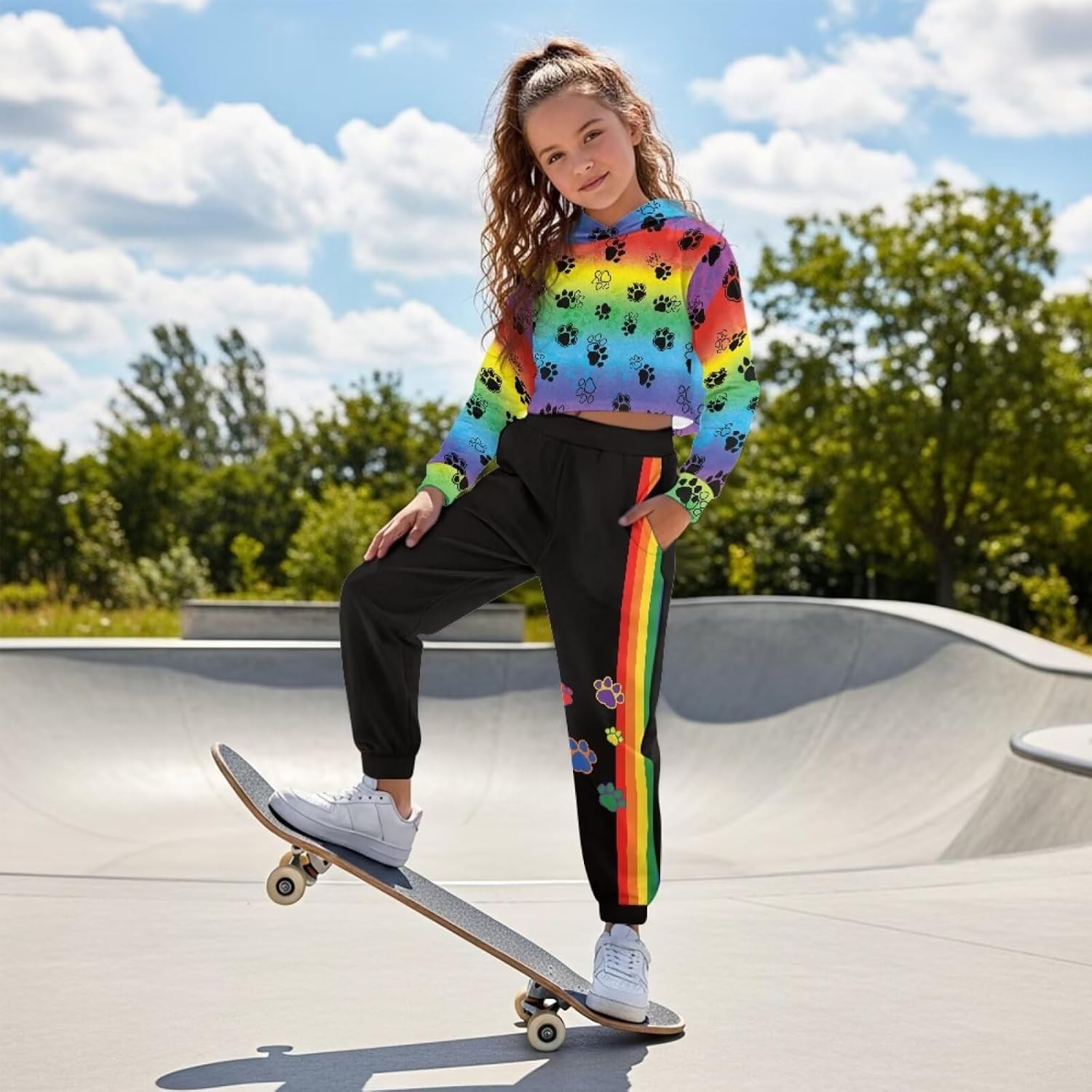 Girls 2 Piece Outfits Sweatsuits Pullover Hoodie Sweatshirt and Sweatpant Athletic Fall Outfits