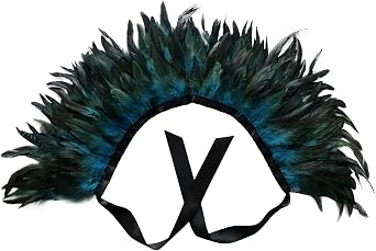 Blue feather shawl - Gothic Victorian style natural feather shawl for fancy dress party