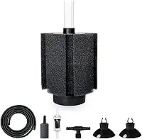 Filtro de esponja de aquário de 50 a 60 litros com mídia de cerâmica e difusor de bolhas, filtros silenciosos para aquários de peixes aptos para criação de camarão e betta