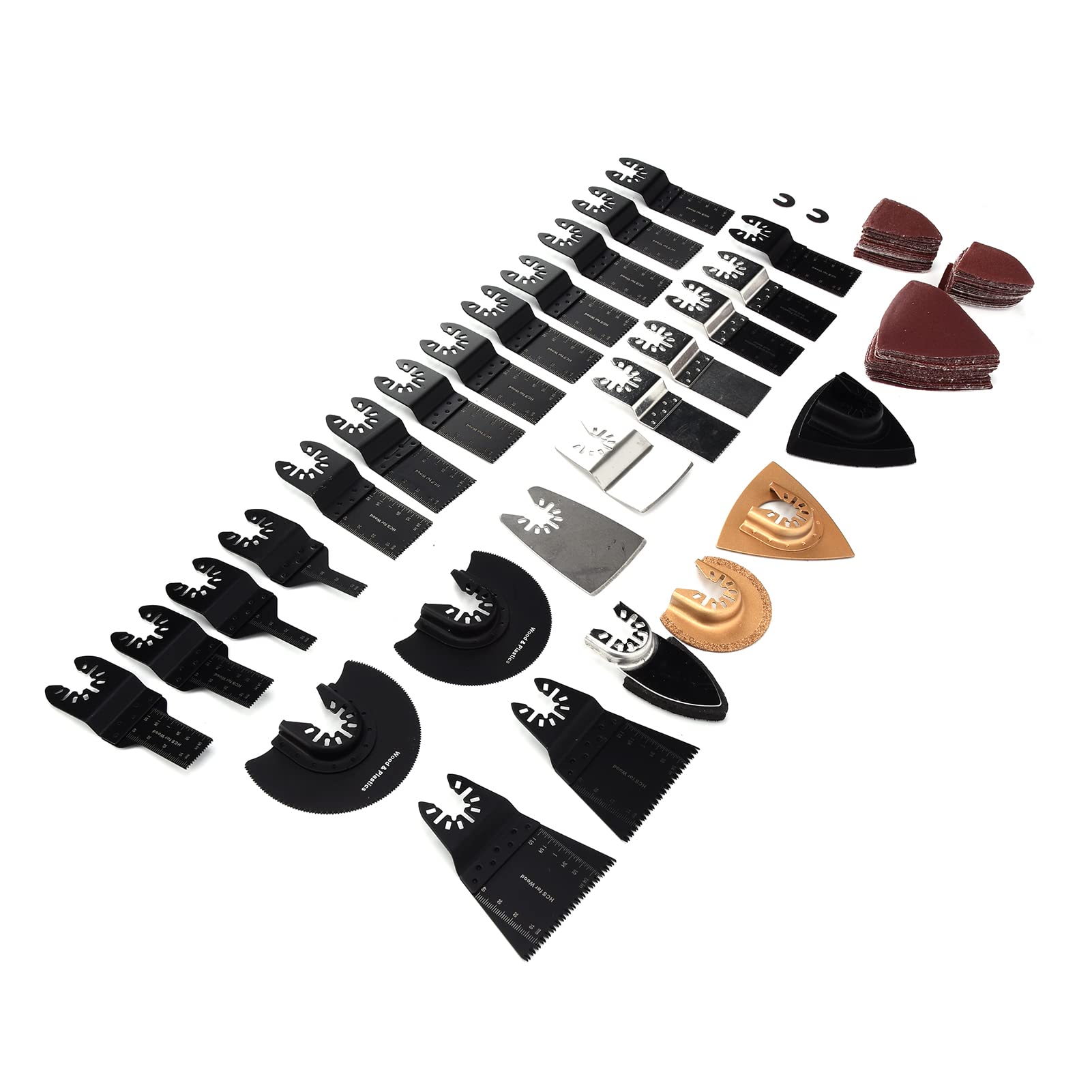 Kit di lame professionali per utensili oscillanti in acciaio ad alto tenore di carbonio, set di accessori per seghe multiutensile per il taglio di legno, metallo e plastica