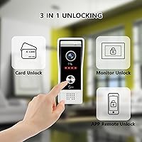 Vista 2 de Wired Video Doorbell Apartment Intercom System,10 Inch Full Touch Monitor,1080P Doorbell Camera,TUYA WiFi Smart Home Video Intercom Door Phone Kits