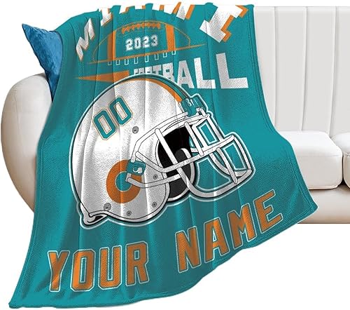 Miniatura 8 de Manta de Miami con número de nombre, personalizable, regalos para fanáticos del fútbol para hombres, mujeres y niños