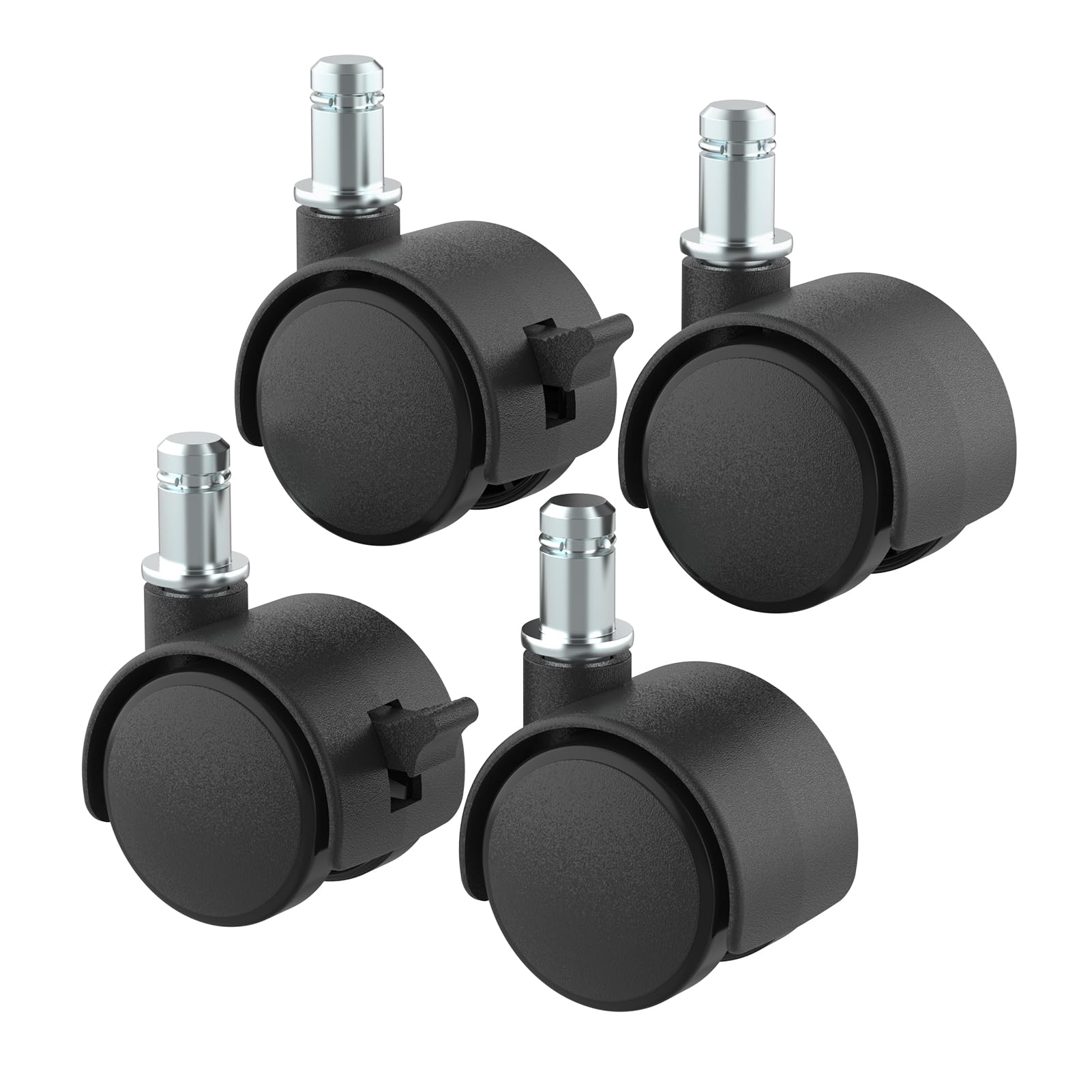 Xinxinlin Trash Can Wheels Replacement, 4 Pcs, Black, Plastic, Swivel, Lock Mode, Compatible with 8-23 Gallon iTouchless Trash Cans