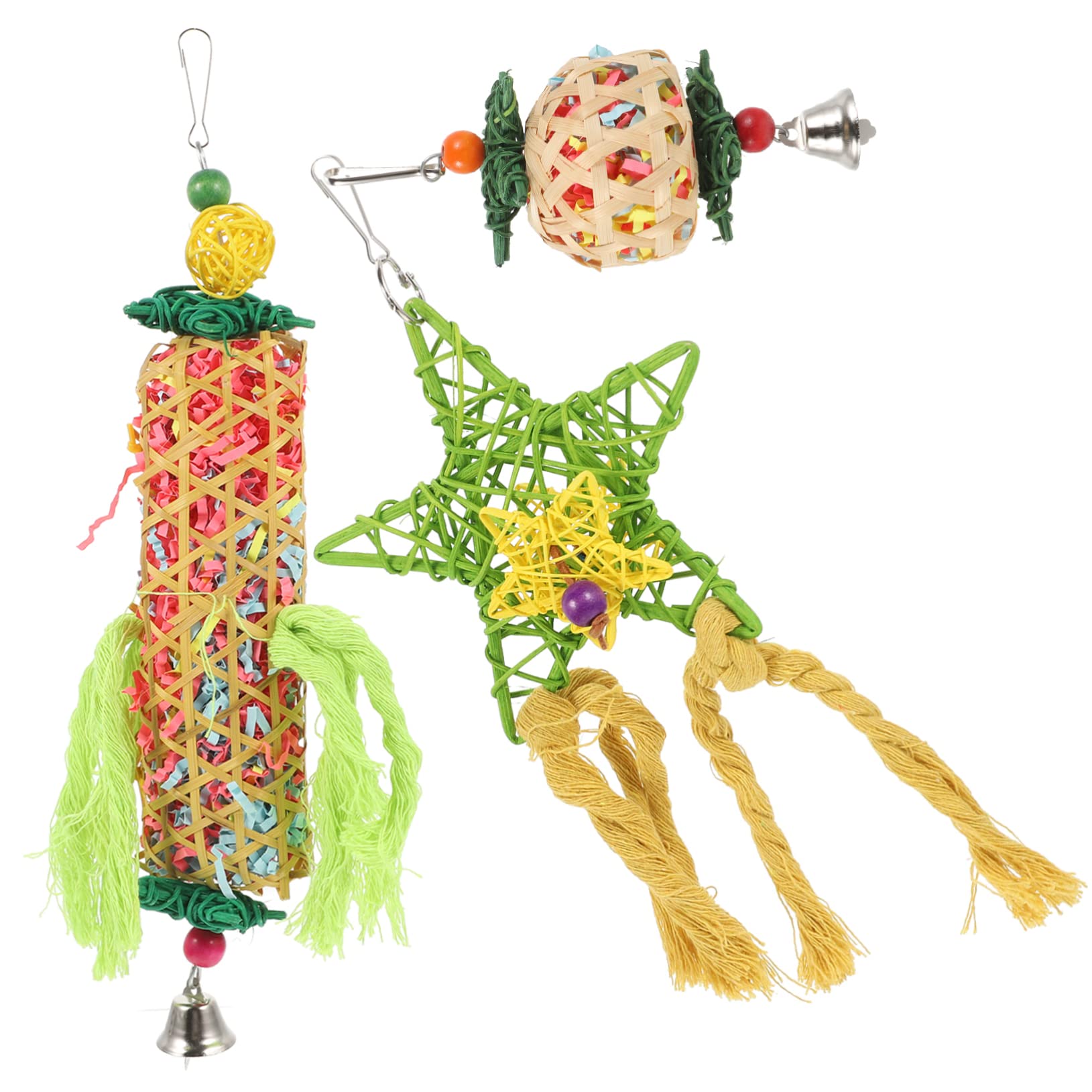 POPETPOP 9pièces Jouet pour Oiseaux Accessoires Colorés pour Perruches Et Perroquets Jouets à Mâcher Matériau Résistant pour Cage à Oiseaux