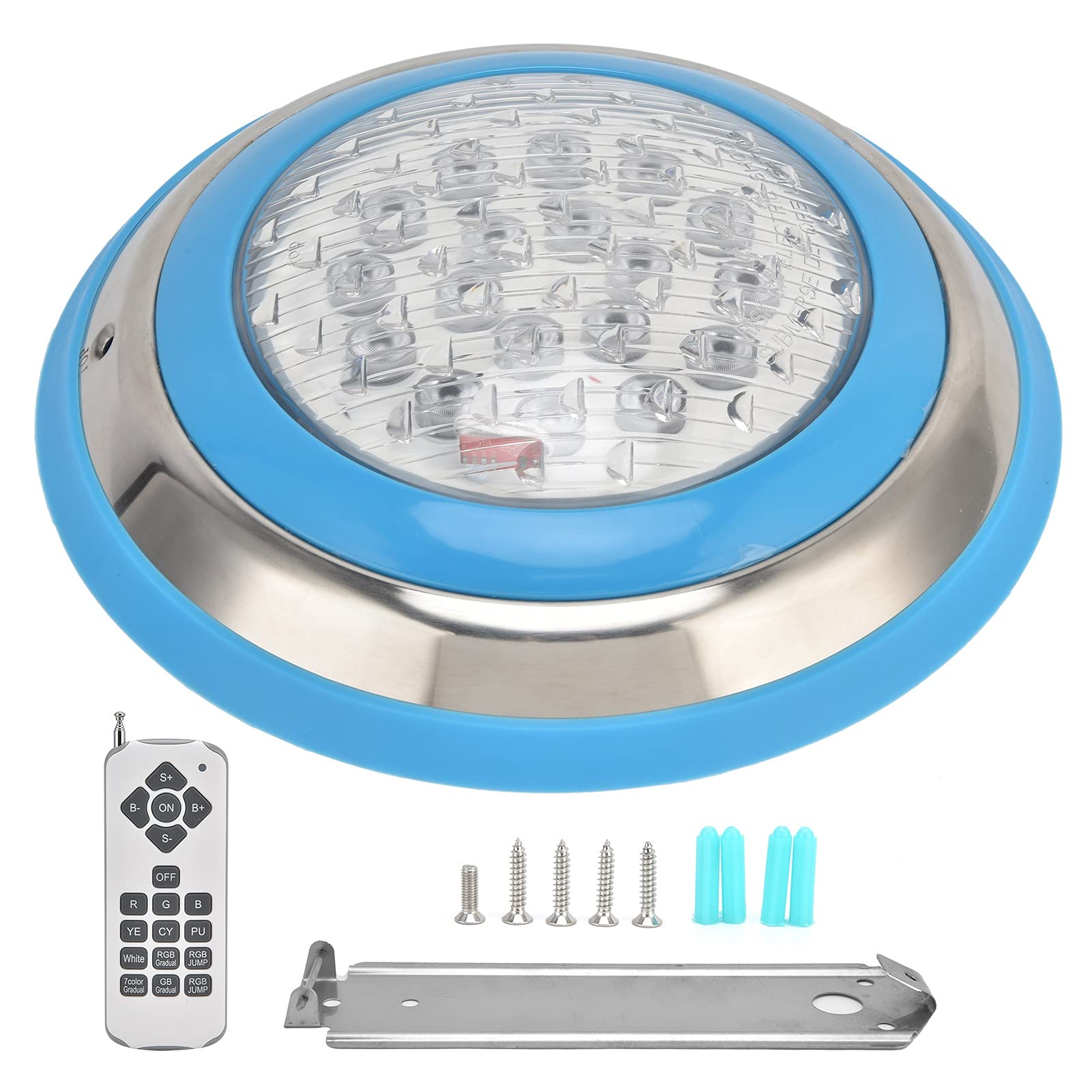 FTVOGUE Tauchlicht, LED -Poollicht mit Fernbedienung, RGB -Unterwasserlicht, IP68 Wasserdicht für Poolbeleuchtung, Landschaft, Teich, Hotel Schwimmbad (24W)