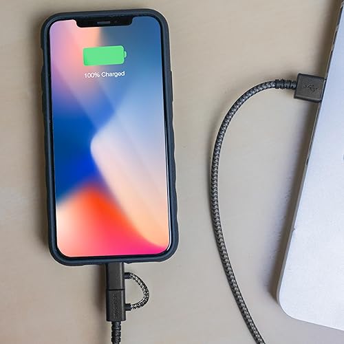 Miniatura 8 de Smartish Cable USB-CLightning para iPhone 161514, Crown Joule, cable de carga universal de 6 pies con micro USB, certificado MFi de Apple para