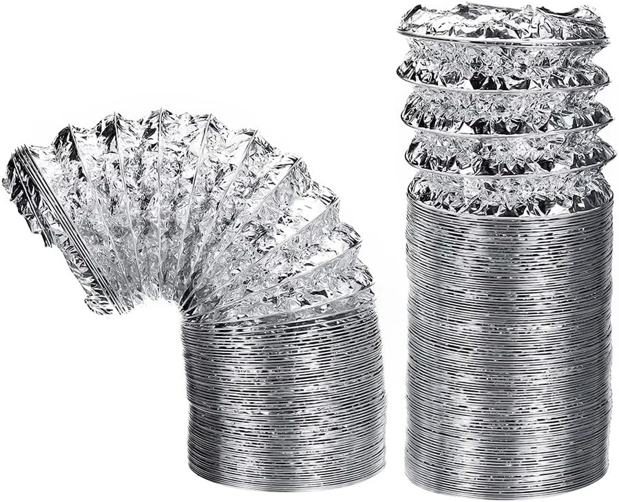 Aluminum Foil Hose Inner Diameter 100mm Flexible 1.5-6m Pipe Ventilation Duct Ventilation Hose Dryer Hood Exhaust Duct 1pcs(4m)(1.5 m)