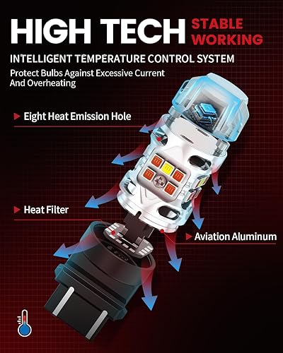 Miniatura 7 de LASFIT Bombilla LED 3157 Switchback 3057 4157 Blanco Ámbar CANBUS Anti Hyper Flash LED Bombilla de señal de giro frontal automotriz Plug and Play