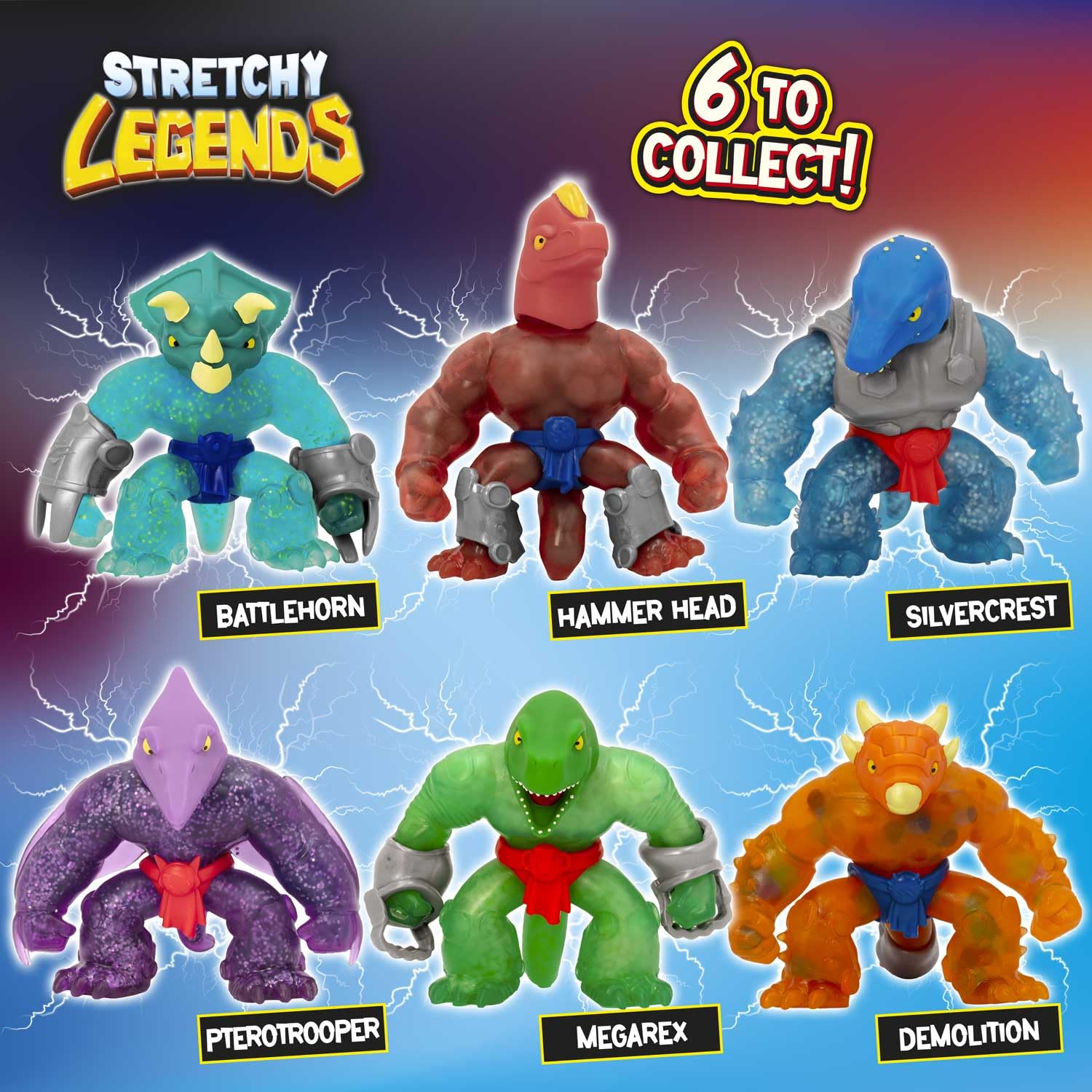 CRAZE Legends Stretchy Megarex - Figuras de acción elásticas para niños, Figuras elásticas de superhéroes para coleccionar con Relleno de moco