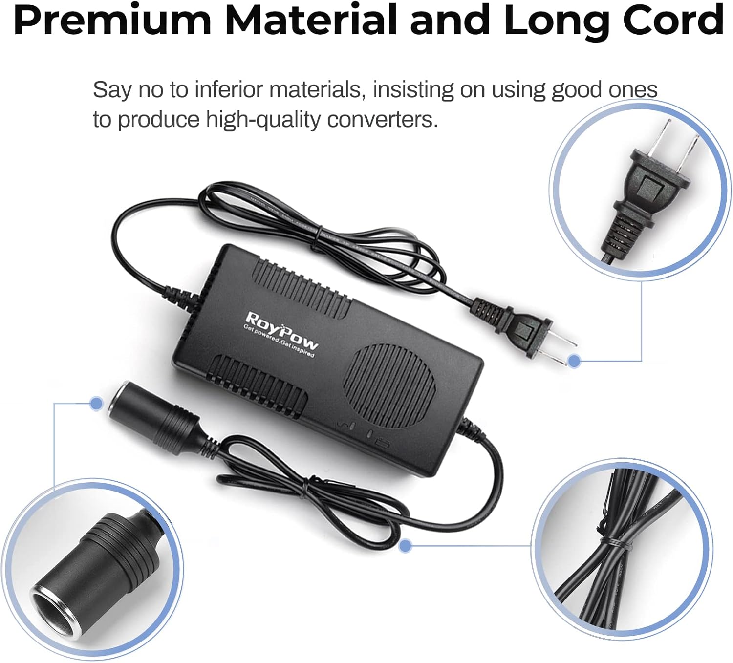 Tор Rаtеd RoyPow AC to DC Converter, 120W(Max 150W) 120V/110V to 12V/10A Cigarette Lighter Socket AC/DC Adapter Power Supply for Inflator, Car Refrigerator, Car Vacuum Cleaner