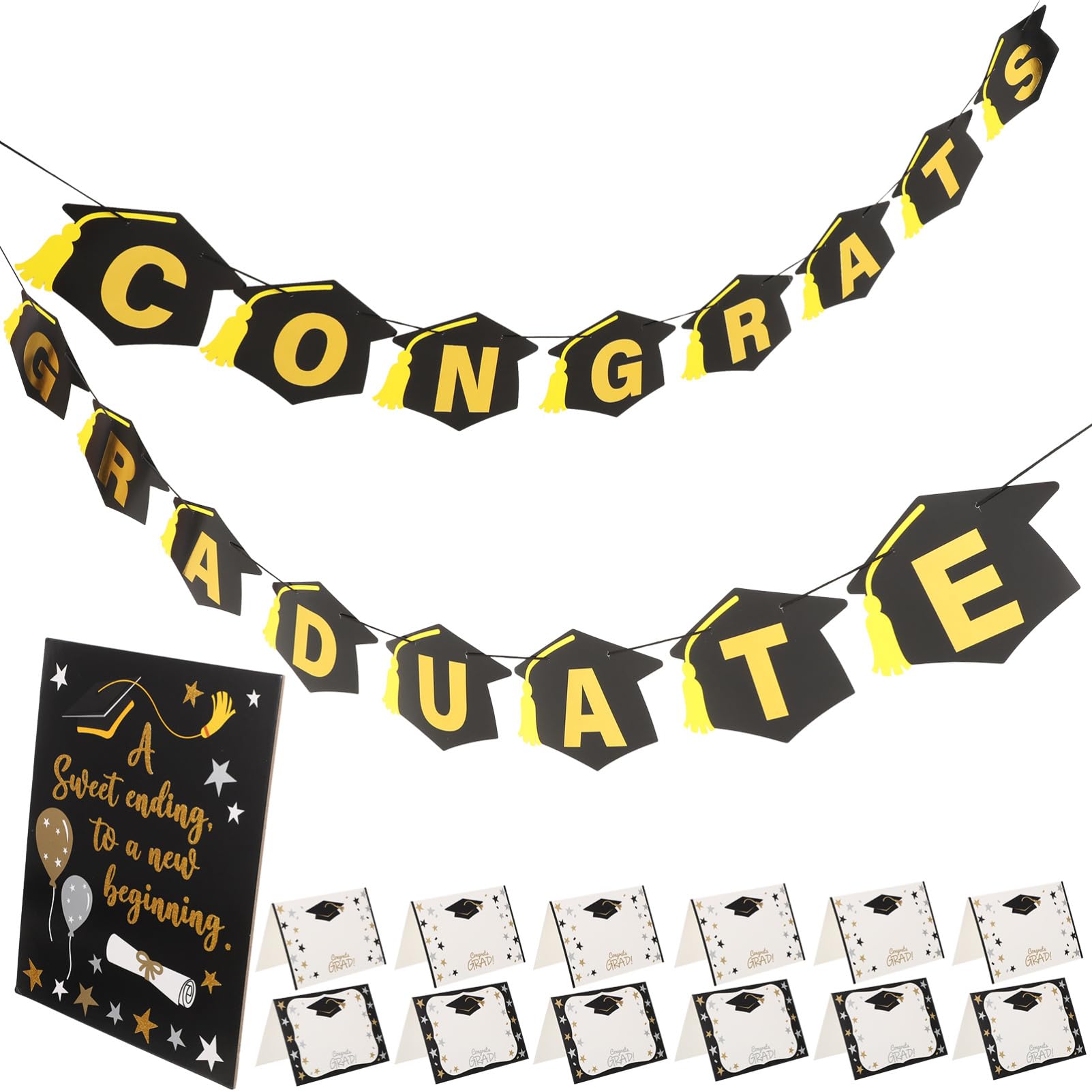PRETYZOOM 3 Juegos de graduación decoraciones Pararse revelar favores fondo muro guirnalda adornos de pared decoración pared pancartas decorativas Decoración de pared de fiesta Papel