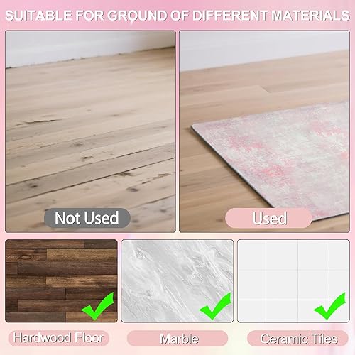 Miniatura 4 de Tapete para silla de oficina para suelo de madera dura, tapete para silla de escritorio de 47 x 59 pulgadas, alfombras de oficina antideslizantes