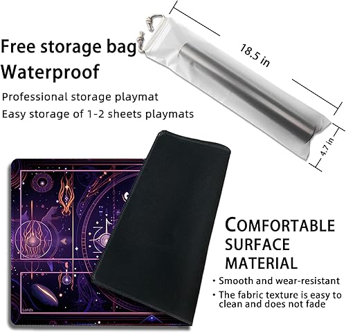 Miniatura 92 de MTG Playmat, Free Storage Bags, 24 x 14 Inches, TCG & Board Game Mat with Zones