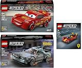 Lego Set da 3 pezzi: 77255 Lightning McQueen, 77256 - Macchina del tempo dal ritorno al futuro e 30709 Ferrari 499P Supercar - 1