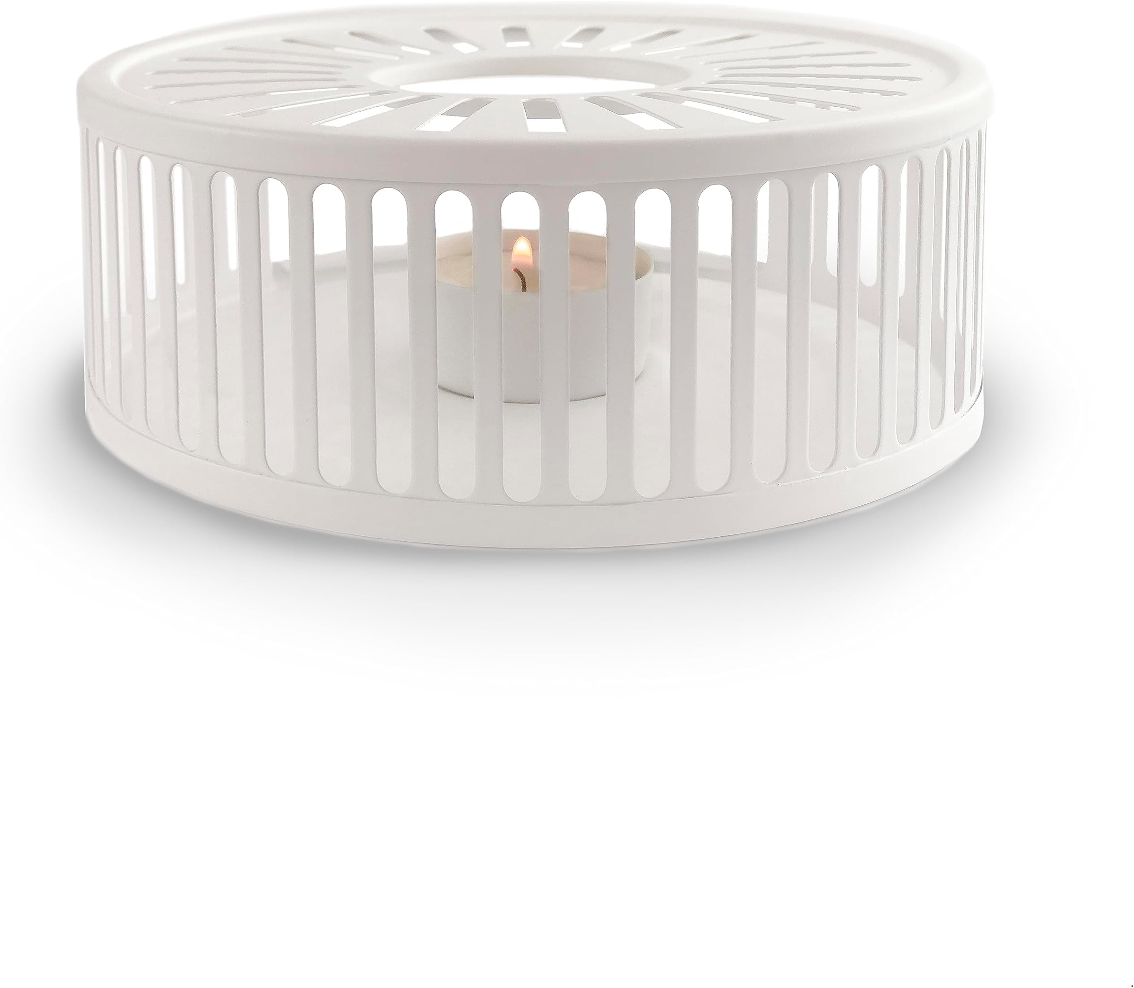 Creano White Tea Pot Warmer - Made of Stainless Steel with Tea Light Holder - Stable Does Not Rattle - Suitable for All Teapots
