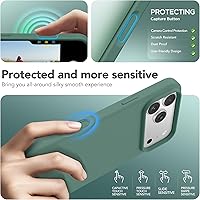 Vista 847 de GONEZ Funda de silicona para iPhone 15 Pro Max, compatible con Magsafe, protector de cámara + protector de pantalla, forro de microfibra suave Negro