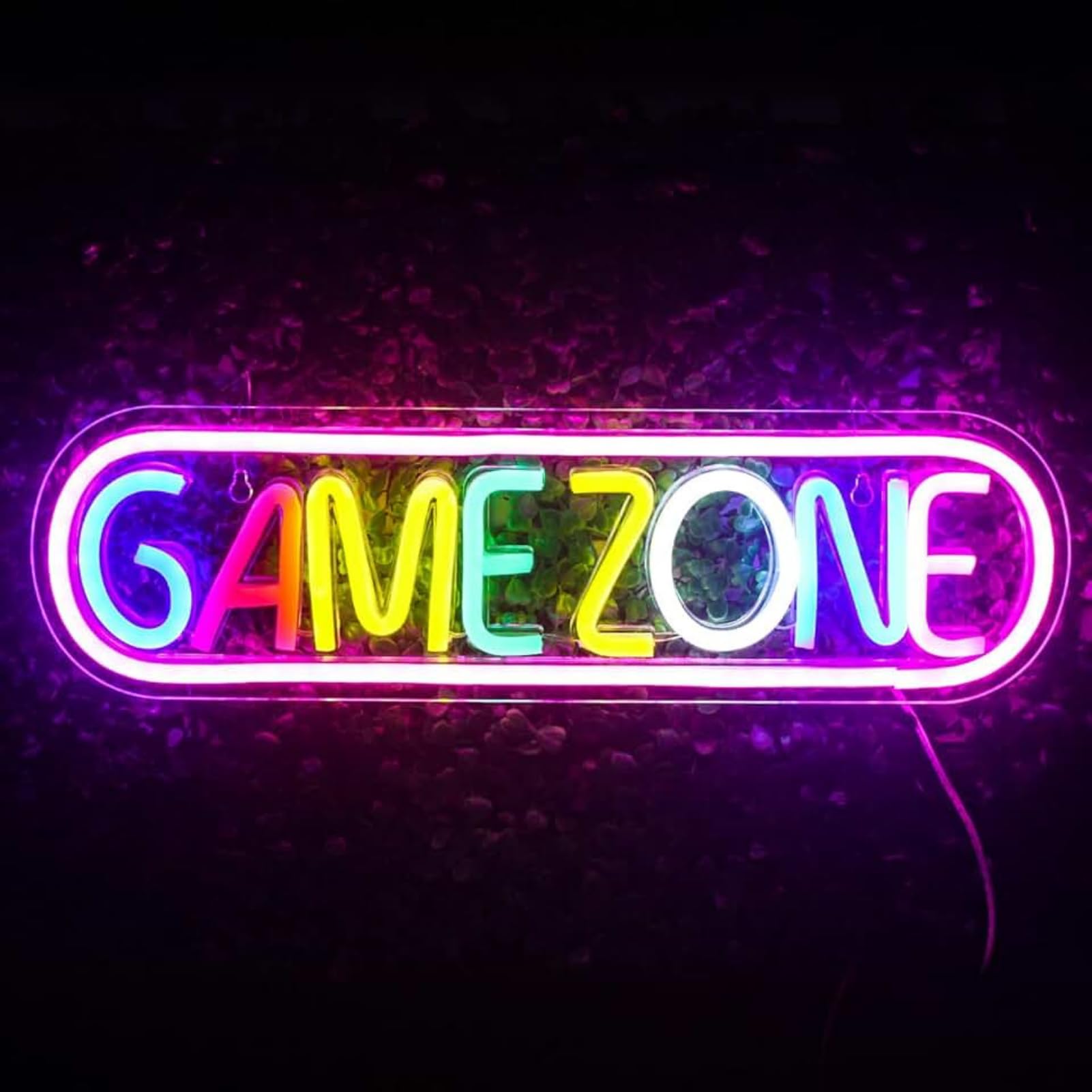 Lampada da Gioco a LED al Neon USB, Luce al Neon per Sala Giochi Lampada da Gioco Decorazione con Gancio per Appendere Camera da Letto Scrivania