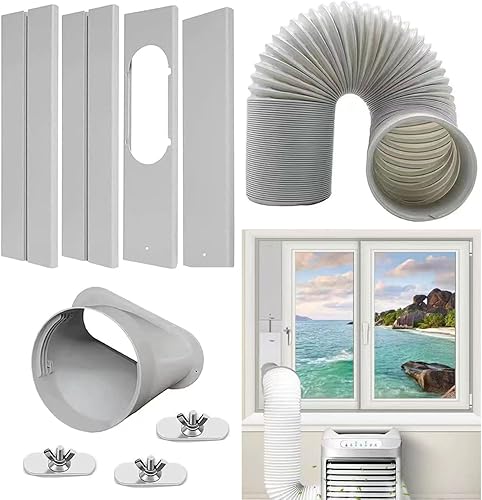 Kit de ventilación de ventana de aire acondicionado portátil, kit de sellado de ventana ajustable para aire acondicionado portátil, kit de